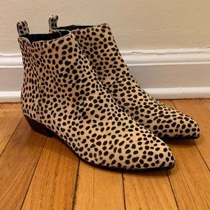 GAP Leopard Print Calf Hair Chelsea Booties